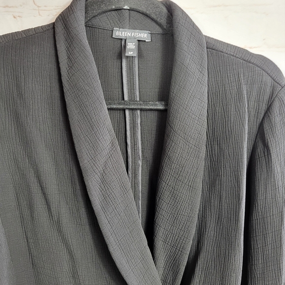Eileen Fisher Double Breasted Textured Oversized Blazer Jacket in Black S/P - Picture 6 of 13